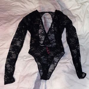 Lace long sleeve bodysuit